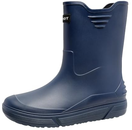 Regenschuhe für Herren, die außerhalb der U-Bahn Schuhe im europäischen Stil tragen, rutschfeste Gummischuhe für die Küche, Angelschuhe für den Außenbereich (Blue, 42)