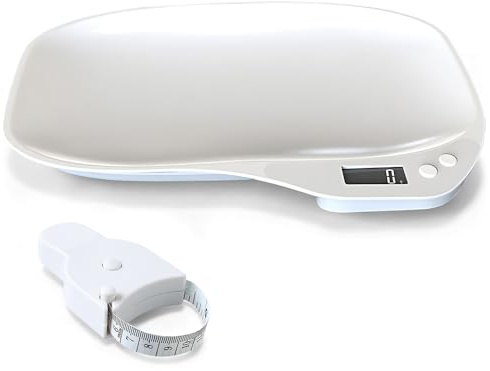 Balance numérique pour animaux de compagnie, 15 kg avec 4 modes de pesée (g/ml/oz/lb), balance électronique pour bébé avec plate-forme incurvée confortable, balance pour bébé, chiots, chats enceintes