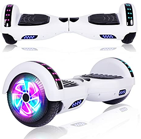 UNI-SUN Self Balancing Scooter for Kids, 6.5 Two Wheels Scooter with Bluetooth and Lights for Girls Boys Kids Adults(White)