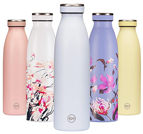 B2DO for GH Borraccia Termica 500ml Nebbia Blu| Bottiglia d'Acqua Acciaio Inox Thermos| Bottiglia per Acqua Isolamento Sottovuoto| Doppia parete isolato | Termica bottiglia Senza BPA