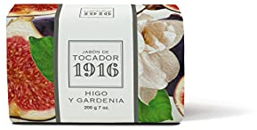 1916 - Higo y Gardenia 200 gr, Jabón Natural, Piel Limpia y Perfumada, Jabón en Pastilla, Método Tradicional, Jabón de Manos y Facial, Flor y Fruta Mediterránea, Fragancia Deliciosa