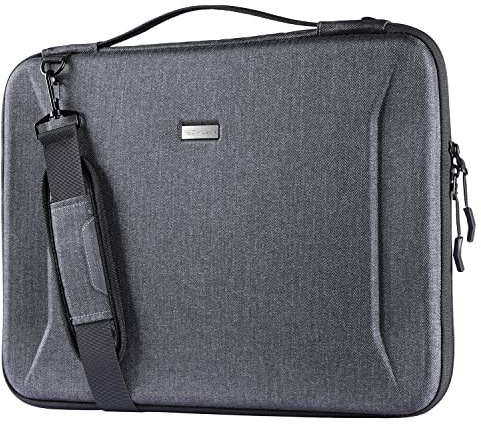 TECHGEAR Hard Shell Case for 15.6-16 Laptops, Zipped Travel Shockproof Sleeve Case, Shoulder Strap, fits Lenovo Yoga 720 IdeaPad 310 320 ThinkPad T570/Dell Inspiron 15/HP Envy 15/15.6 Notebooks etc