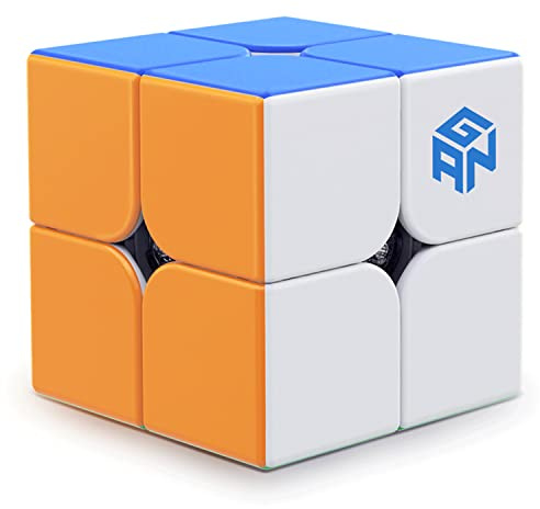 GAN Cubo de Velocidad 2 x 2, Mini Ligereza Speed Cube Original 51mm 47g- GES + & Batalla Ajustable, Puzzles para Adultos y Niños, Cubo Mágico No Magnético (Sin Pegatinas)，251 v2