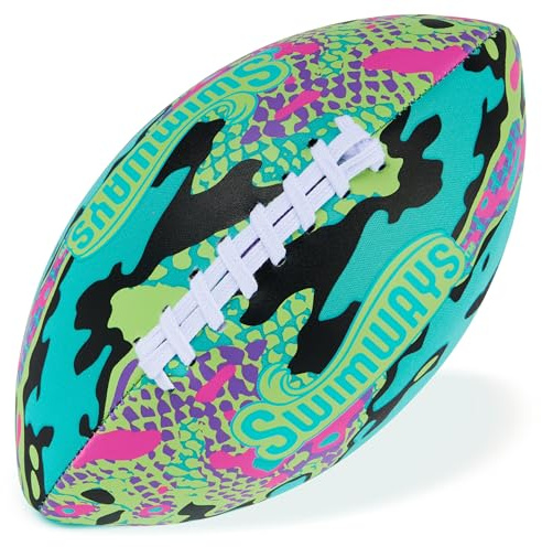 SwimWays Hydro Waterproof Football, Outdoor Games for Adults and Kids, Swimming Pool Accessories and Pool Party Games,9.25 Inches, Blue