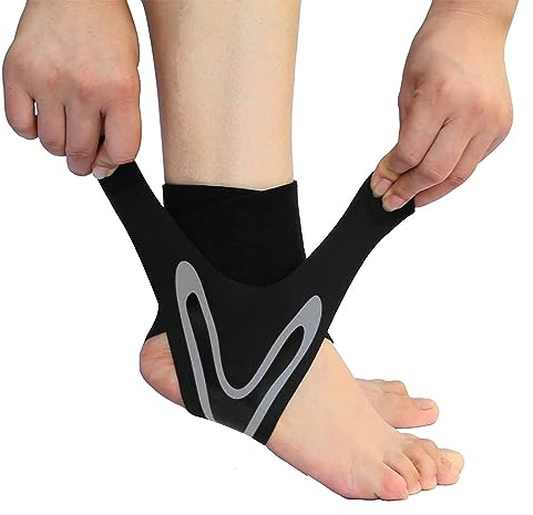 Supporto Caviglia,Cavigliera Sportiva,Cavigliere di Supporto Regolabile,Supporto per Caviglia Sportiva Elastica,Tutore Fascia Piedino Traspirante Regolabile Distorsione per Sport, Piede Sinistro(XL)