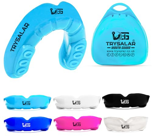 TrySalar Mundschutz für Boxen, Herren, Erwachsene, Jugendliche, Junior, formbar, Rughby-Sport, schmale Passform, zum Kochen und Beißen, Zahnfleischschutz mit Box, MMA, Hockey, Basketball, Muay
