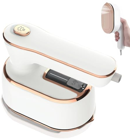 Mini Steam Iron - Portable Iron Machine 20s Fast Heat Up Ceramic Soleplat, 180° Rotatable Folding Micro Steamer Iron Support Dry and Wet Ironing for Home and Travel
