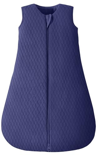 Yoofoss Baby Sleep Sack 0-6 Months TOG 2.5 Winter Baby Wearable Blanket, 100% Cotton Infant Sleeping Sack 2-Way Zipper Warm Quilted Sleepsack, Navy