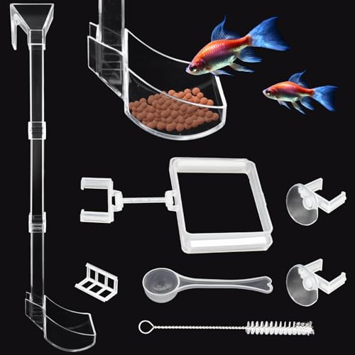 Set di Tubi e Piatti per l'alimentazione dei gamberetti, tubo alimentatore gamberetti Cibo gamberetti set di vassoio per mangime assemblato per acquario, gamberetti