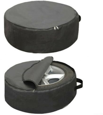 Besttoolifes Bolsa de protección para neumáticos de repuesto, 63 cm de diámetro, 20,8 cm de altura, tamaño ajustable, tela Oxford, con asa para SUV, vehículos comerciales, coches, furgonetas, color