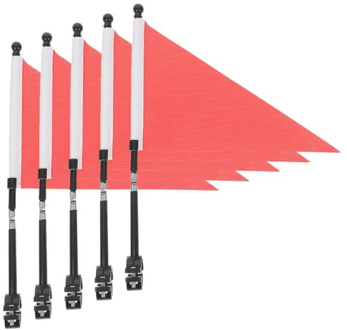 BESPORTBLE 5 Sätze Fahrradfahne Sicherheitsfahne für Anhänger Werbefahnenmast Fahrradlichter zubehör für kinderfahrräder bike accessories Sicherheitsflaggen Sicherheitsfahne am Lenker Metall