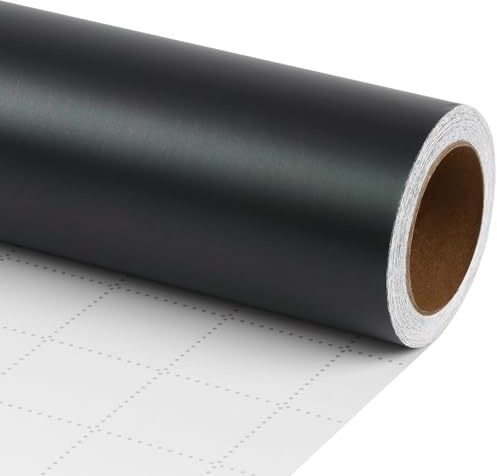 BIOBROWN Schwarzes Geschenkpapier, einfarbig matt, Metalloptik, Geschenkpapierrolle – 43 cm x 10 m, Geschenkpapier für Weihnachten, Valentinstag, Hochzeit, Geburtstag