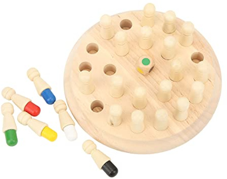 Alomejor Schackspel, Intelligens Logic Development Leksak Trä Färg Memory Board Game för Barn Tidig Utbildning och Förälder Barn Interaktion (Grundversion)