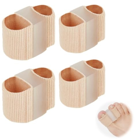 YAZWUR Lot de 4 Séparateurs d'Orteils en Silicone, avec 2 Boucles, Correction de l'Hallux Valgus, Séparateur, Redresseur et Écarteur d'Orteils, Orthèse Corrective pour Homme et Femme