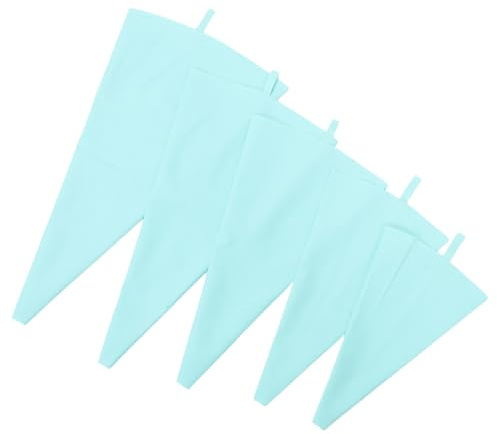 Gadpiparty Set 5 Pezzi Sacchetto da Pasticceria in Silicone Riutilizzabile per Decorare Dolci Cupcake e Torte Superficie Resistente a Forature Facile da Pulire per Pasticceria e Feste