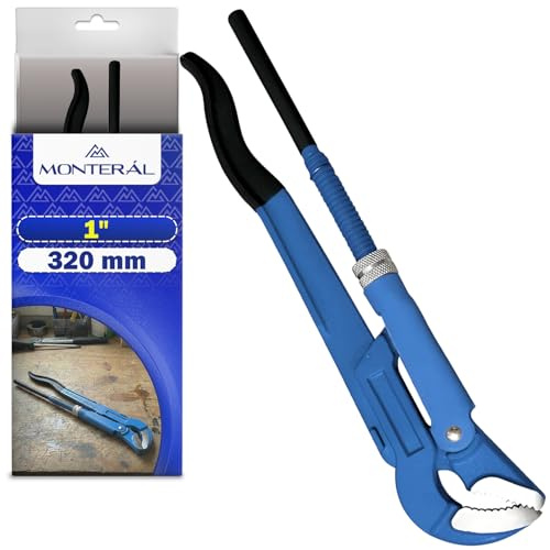 MONTERAL Llave para Tubos de 1 Tipo S 320 mm - Llave Pico Loro Fabricada en Acero Aleado al Cromo-Vanadio CrV - Cumple con Norma DIN 5234