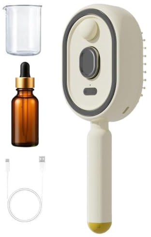 Cepillo de pelo eléctrico a vapor, peine de masaje con cojín de aire eléctrico portátil, alisador de vapor recargable para reducir el encrespamiento, suavizar y nutrir