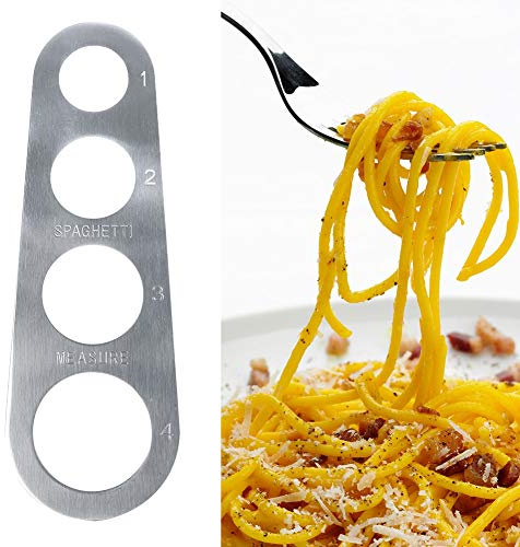 ZJchao Linjal, Pasta 1 St Spaghettimätare i Rostfritt Stål Mätverktyg för 4 Portioner - Pasta Linjal för Hemkök och Professionella Restauranger