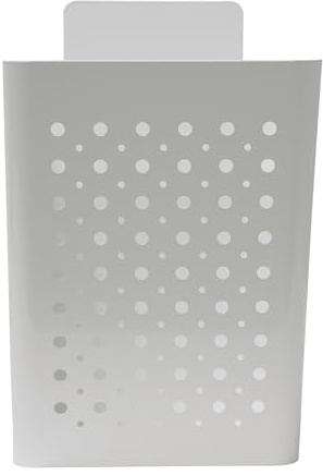Amig - Cesta de Publicidad Blanca de Acero con Rejilla Frontal para Colocar en Paredes o Muros Exteriores de Portales o Entradas - 22 x 36 x 19 cm - Fácil Instalación, Tornillos Incluidos