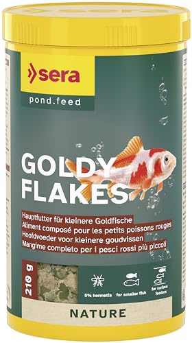 sera goldy flakes 1 L | alimento per pesci rossi e pesci di acqua fredda 1.000 ml | senza coloranti e conservanti