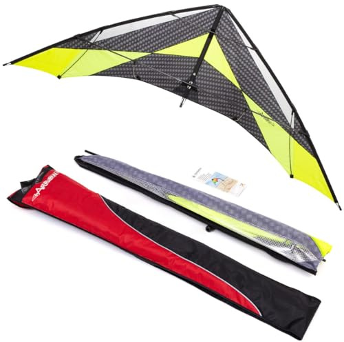 HQ Design - Arrow Lenkdrachen Zweileiner Flugdrachen schnell präzise druckvoll Speed & Power Fortgeschritten ab 14/16/18 Jahren, Dyneemaschnüre Nicht inkl., 2-6 Bft (Arrow XL)