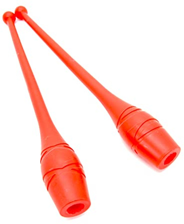 Rojo 2 x Mujeres Palos de Gimnasia (36cm) (83g) Pesas de Gimnasio para Mujeres Bastones de Gimnasia de Baile, Gym Mazas, Palos de rítmica, Gimnasia rítmica de Principiantes