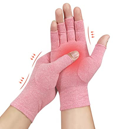 Donfri Arthritis Compression Gloves, Hand Support for Typing, Knitting (S) | Extended Finger, Double Stitching, Breathable, Morning stiffness, Machine Washable, Fit Hands, Typing Knitting