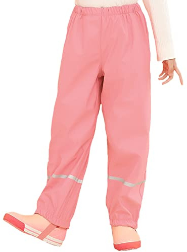 Boys Girls Waterproof Rain Pants Unisex Kids Rain Pants Children Rainwear Waterproof and Windproof 5-6 Years Pink
