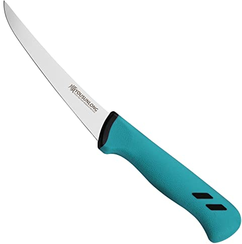 YOUSUNLONG Coltello per disossare curvo 6(152mm) - Lama in acciaio al molibdeno ad alto tenore di carbonio - Coltello per disossare la cucina del macellaio - Impugnatura ergonomica e antiscivolo