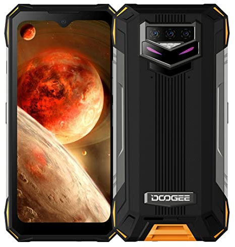 DOOGEE S89 PRO Rugged Smartphone Android 12,Batteria 12000mAh, Helio P90 8GB+256GB, Fotocamera Tripla 64MP(Visione Notturna IR 20MP), Cellulare Robusto IP68, FHD + 6,3, Ricarica Wireless NFC Arancia