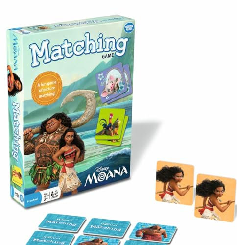 Wonder Forge Disney Moana Matching Game - Fun and Educational Memory Game for Boys and Girls Ages 3-5 - Featuring Moana and Maui - Toddler Learning Activity