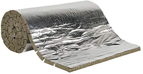 FUTURAZeta ® - Feltro di Lana di Roccia Rivestito in Alluminio, Isolamento Alte Temperature, Materassino Ignifugo per Canna Fumaria, Forno, Caminetto, 1 Metro, Spessore 25 mm