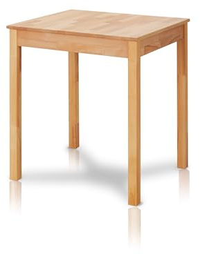 KHG Esstisch Buche Massivholz 70x60 cm - Landhausstil, gerade Kante, für 2-4 Personen, Zeitloser Holztisch, kompakt, Höhe 75 cm - Küchentisch klein & robust