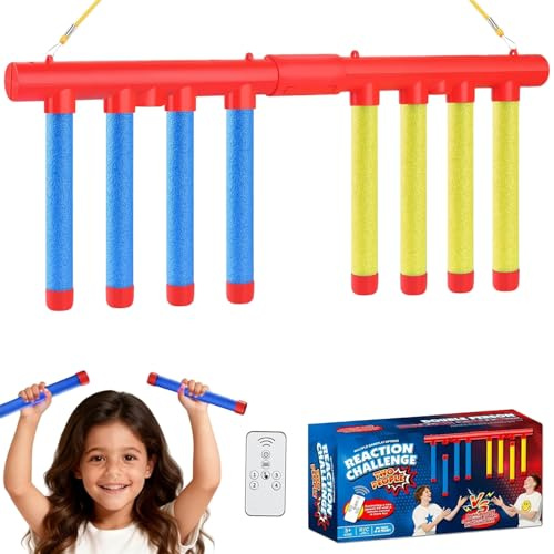 Vibbang Catching Sticks Games, Drop Sticks Game, Stick Drop Reaction Games, 3 Speeds Hand Speed Challenge Game With Remote Control, Stocking Stuffers Gadgets, for Kids Adults