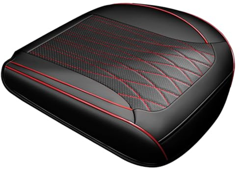 Cojín de Piel sintética para Asiento de Coche, cómodo y Transpirable, cojín Antideslizante para Asientos de Conductor y camión, Relleno de Fibra sintética, Colores Negro, Rojo, y Gris