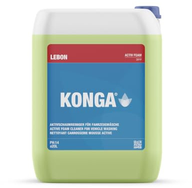 Konga Activ Bilschampo Green Snow Foam – grönt skum med stark pärleffekt och vax | Högkoncentrerad aktiv skumrengöring för högtryckstvätt och skumpistol | kraftskum för bilen