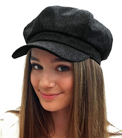 TOSKATOK® - Gorra de Vendedor de periódicos de Baker Boy en Mezcla de Lana para Mujer, 8 Paneles