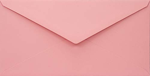 Netuno 25 Briefumschläge Rosa DIN lang 110x 220 mm 110g Woodstock Rosa lange Umschläge farbig hochwertig Briefkuverts aus Naturpapier Papierumschläge DL bunt pinke Briefumschläge envelopes pink