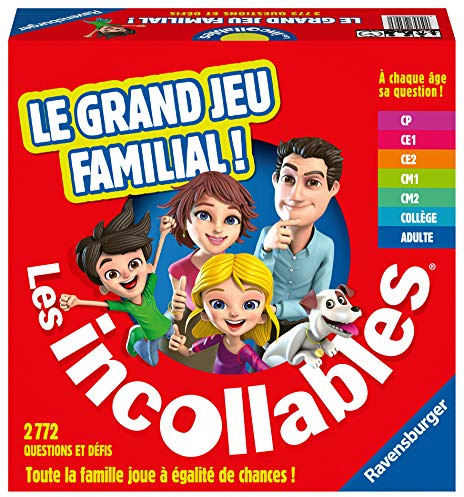 Ravensburger Le Grand Jeu Familial des Incollables – Jeu de Quiz Éducatif pour Toute la Famille – 7 Niveaux du CP à Adulte – Questions Réponses – 2 à 6 Joueurs – Dès 6 Ans – Version Française