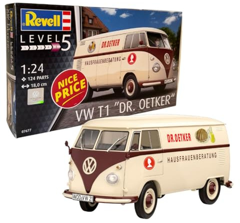 Revell 07677 VW T1 Dr. Oetker Kit de Modelo de plástico sin Construir/sin Pintar Escala 1:24