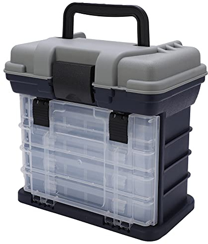 Kit scatola per attrezzatura da pesca, utilità portatile 4 strati Scatola per attrezzatura da pesca grande Manico in plastica Custodia per pesca alla carpa Strumenti per acqua dolce e acqua salata