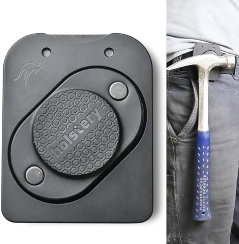 Holstery MagMaster Pro | Magnetic Tool and Hardware Holder - Strong Clip-On Belt Magnet Holster Screws, Nails, Hammer, Sockets, Pliers, Screw Driver, Trowel, Drill Bit, Wrench, or Any Magnetic Tools
