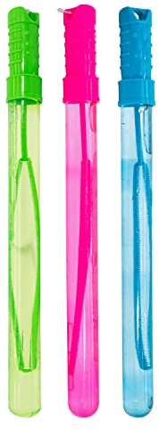 Idena 40231 - Seifenblasenschwert 3-Fach Sortiert (Auswahl Nicht möglich), 118 ml Seifenblasenflüssigkeit befüllt, für Kinder ab 4 Jahren