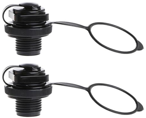 BWESOO 2Pcs Black Air Valve Inflatable Kayak Screw Air Valve Spiral Air Plugs Replacement Raft Canoe Airbed PVC Boat Gloves Drysuits Kayaking Water Sports