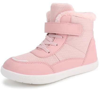 JYukaichen Stivali da Neve Ragazzi Ragazze Scarpe Invernali per Bambini Leggero, Antiscivolo e Caldo Barefoot Scarpe, Rosa, 32