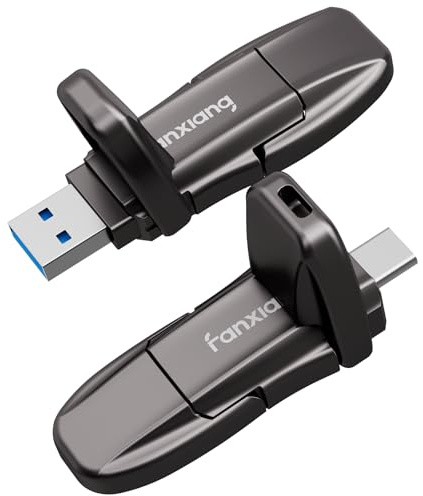 fanxiang Extern SSD 960 GB typ C + USB A 3.2 Gen2 - Portabel, trådlös USB-flashenhet upp till 1 050 MB/s - Memory Stick för PC, bärbar dator, Xbox, PS5 etc. - FF953