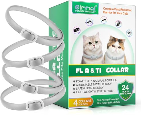 4 Pezzi Collare per Cani, Collare con zecche per Cani, Impermeabile Zecche, 4 * 6 Mesi di Efficacia Protezione, Collar Dog, Collars for Dogs, Suitable for Dogs over 7 Weeks,60CM