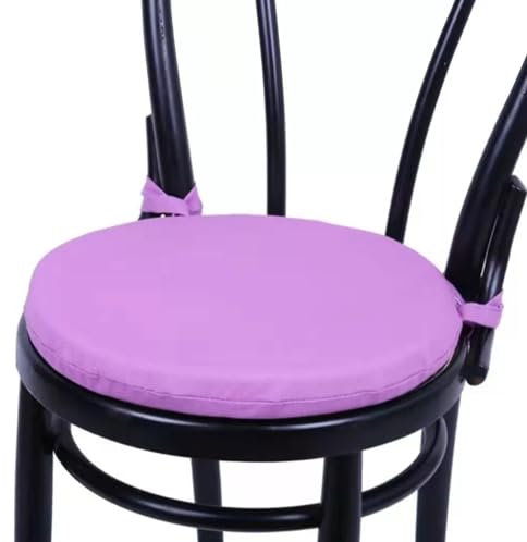 HD BRICO set 4 Cuscini Rontondi per Sedia Cucina Coprisedia Imbottiti Laccetti Tinta unita Spessore 4 cm x 38cm X 38CM (VIOLA 302)