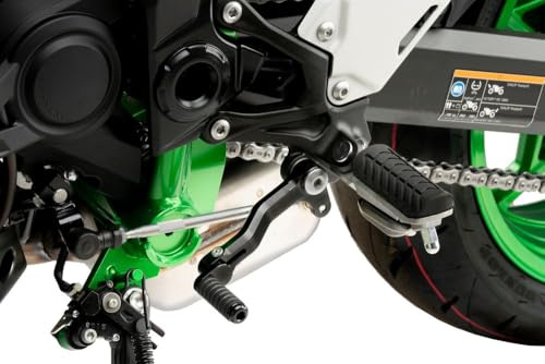 Puig 22125N Leva Cambio-Freno lavorate in alluminio anodizzato con puntale regolabile e design ergonomico per un maggiore controllo, Nero