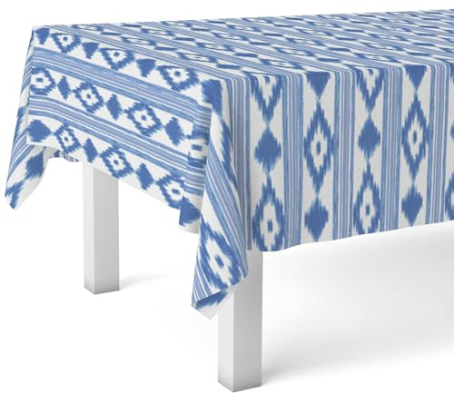 Martina Home Tovaglia in tela cerata MALLORQUÍ blu 220 x 140 cm